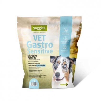 Yoggies VET Gastro Sensitive za studena lisované granule s morčacím mäsom
