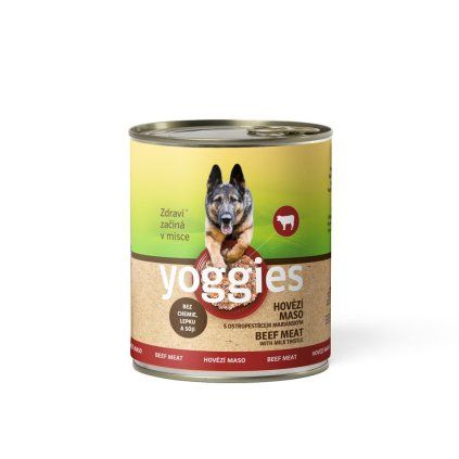 800g yoggies hovezi konzerva s ostropestrcem marianskym